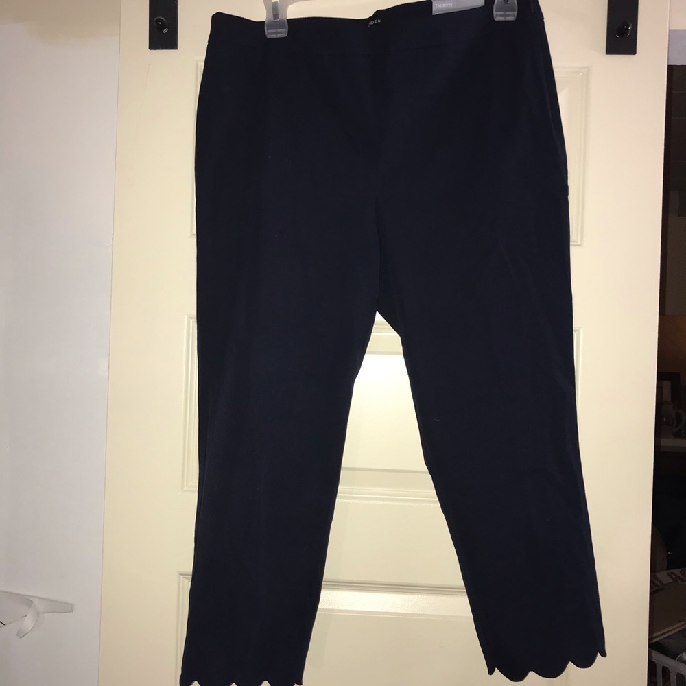 Navy blue crop slacks